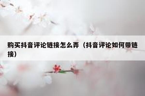 购买抖音评论链接怎么弄（抖音评论如何带链接） 第1张