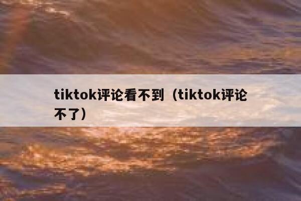 tiktok评论看不到（tiktok评论不了） 第1张