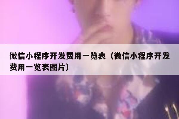 微信小程序开发费用一览表（微信小程序开发费用一览表图片） 第1张
