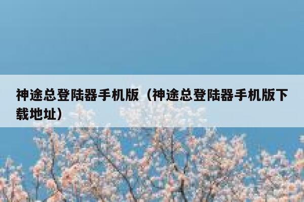 神途总登陆器手机版（神途总登陆器手机版下载地址） 第1张