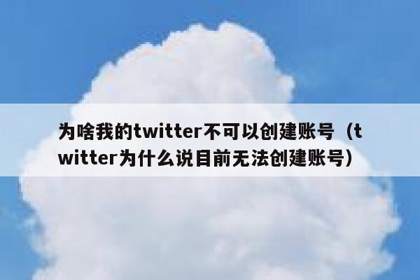 为啥我的twitter不可以创建账号(twitter为什么说目前无法创建账号) 第1张 为啥我的twitter不可以创建账号(twitter为什么说目前无法创建账号) 第1张