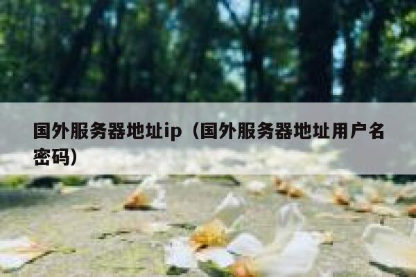国外服务器地址ip（国外服务器地址用户名密码） 第1张