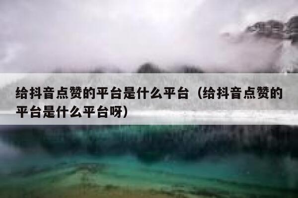 给抖音点赞的平台是什么平台（给抖音点赞的平台是什么平台呀） 第1张