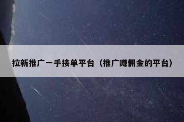 拉新推广一手接单平台(推广赚佣金的平台) 第1张 拉新推广一手接单平台(推广赚佣金的平台) 第1张