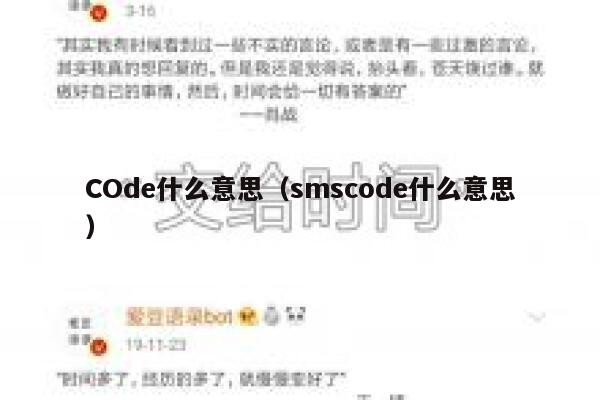 COde什么意思(smscode什么意思) 第1张 COde什么意思(smscode什么意思) 第1张
