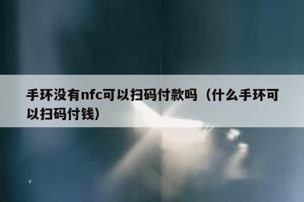 手环没有nfc可以扫码付款吗(什么手环可以扫码付钱) 第1张 手环没有nfc可以扫码付款吗(什么手环可以扫码付钱) 第1张