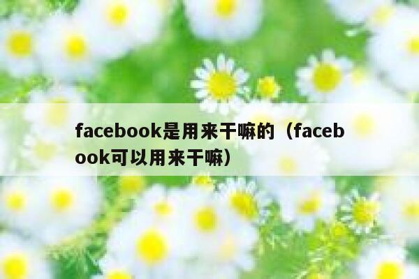 facebook是用来干嘛的(facebook可以用来干嘛) 第1张 facebook是用来干嘛的(facebook可以用来干嘛) 第1张