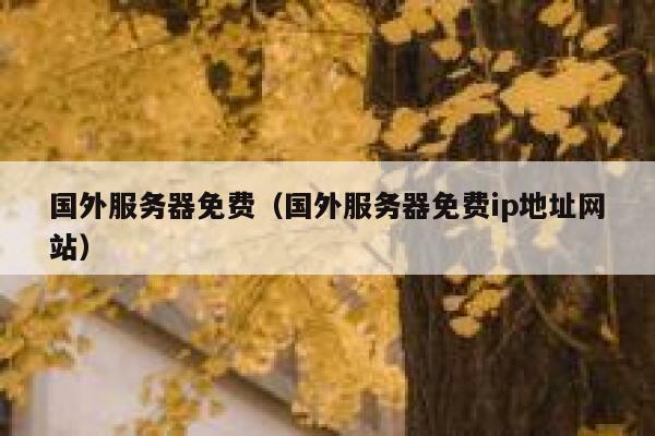 国外服务器免费（国外服务器免费ip地址网站） 第1张