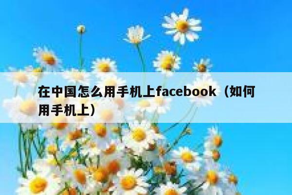 在中国怎么用手机上facebook（如何用手机上） 第1张