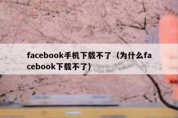 facebook手机下载不了（为什么facebook下载不了） 第1张