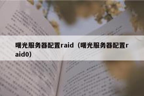 曙光服务器配置raid（曙光服务器配置raid0） 第1张