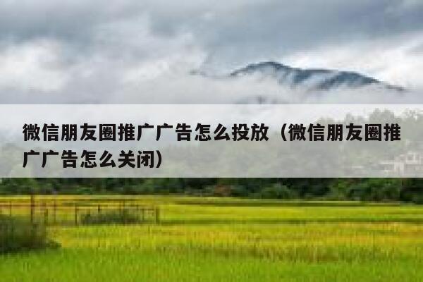 微信朋友圈推广广告怎么投放（微信朋友圈推广广告怎么关闭） 第1张