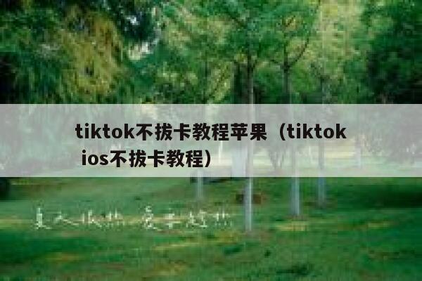 tiktok不拔卡教程苹果（tiktok ios不拔卡教程） 第1张