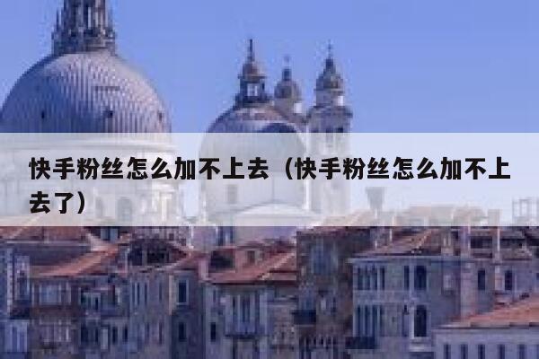 快手粉丝怎么加不上去（快手粉丝怎么加不上去了） 第1张