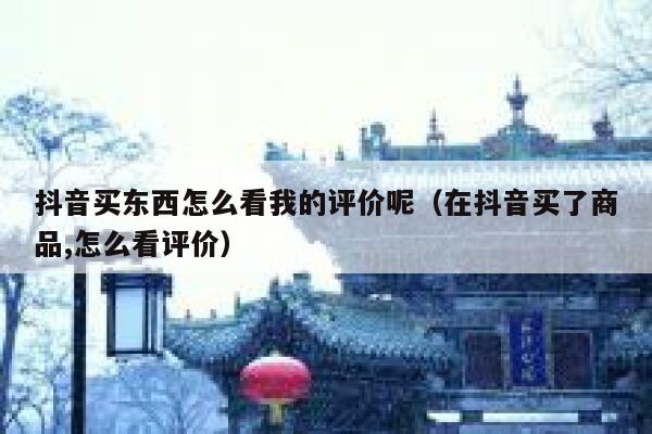 抖音买东西怎么看我的评价呢（在抖音买了商品,怎么看评价） 第1张