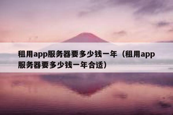 租用app服务器要多少钱一年（租用app服务器要多少钱一年合适） 第1张