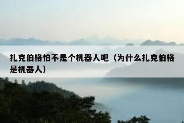 扎克伯格怕不是个机器人吧（为什么扎克伯格是机器人） 第1张