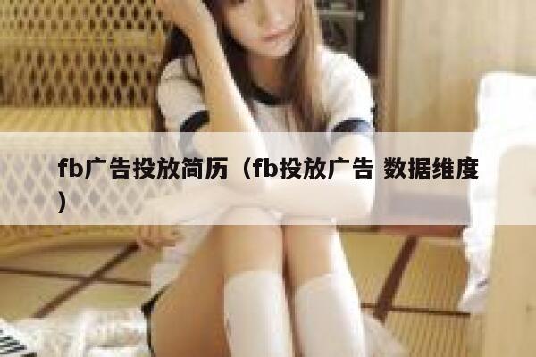 fb广告投放简历（fb投放广告 数据维度） 第1张
