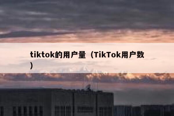 tiktok的用户量（TikTok用户数） 第1张
