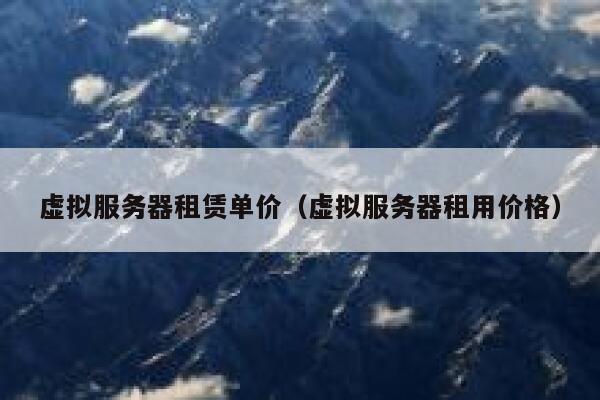 虚拟服务器租赁单价（虚拟服务器租用价格） 第1张