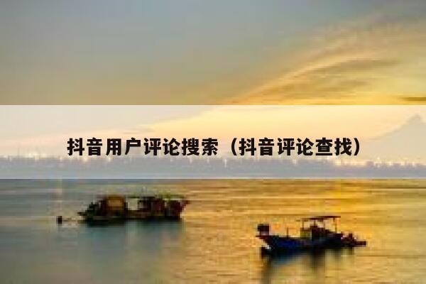 抖音用户评论搜索（抖音评论查找） 第1张