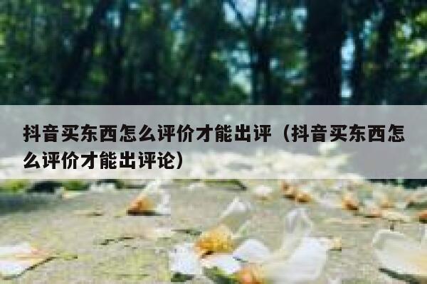 抖音买东西怎么评价才能出评（抖音买东西怎么评价才能出评论） 第1张