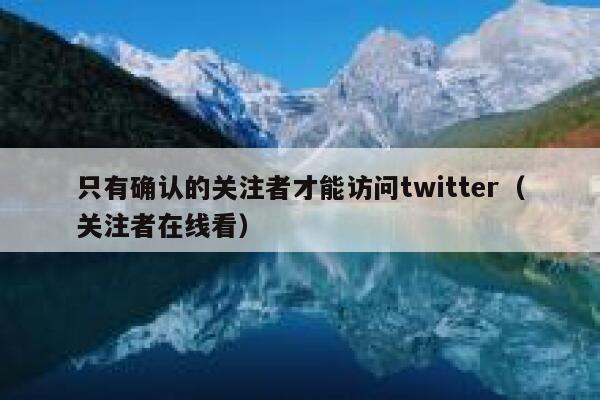 只有确认的关注者才能访问twitter（关注者在线看） 第1张