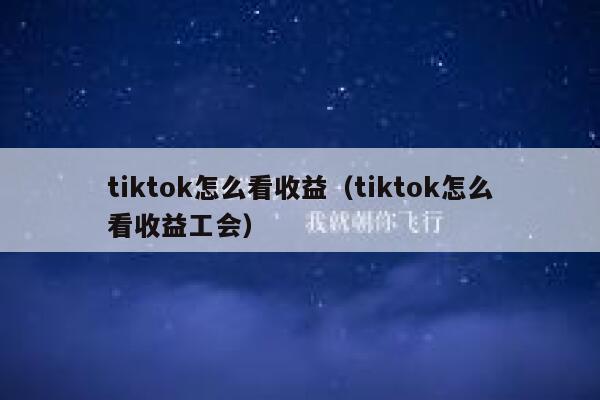tiktok怎么看收益（tiktok怎么看收益工会） 第1张