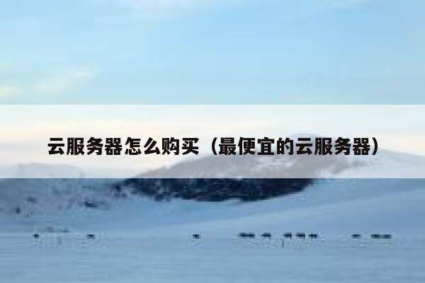 云服务器怎么购买（最便宜的云服务器） 第1张