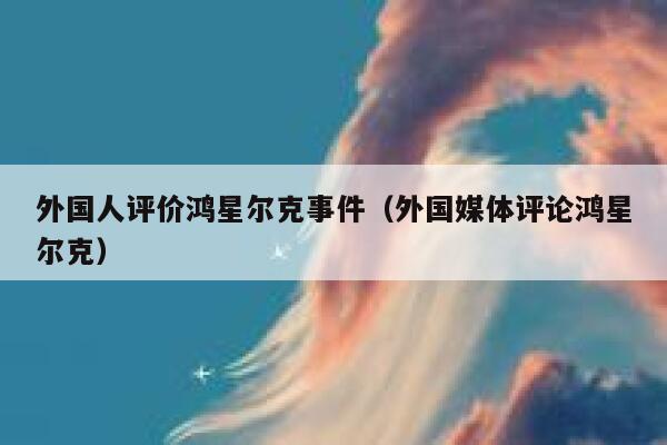 外国人评价鸿星尔克事件（外国媒体评论鸿星尔克） 第1张