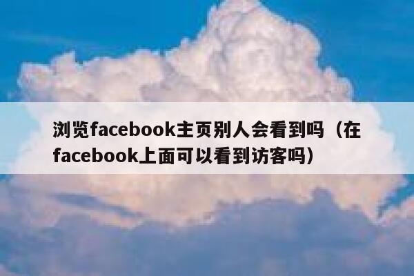 浏览facebook主页别人会看到吗（在facebook上面可以看到访客吗） 第1张