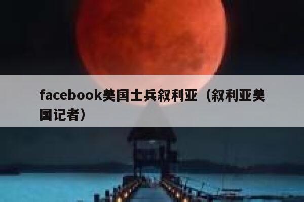 facebook美国士兵叙利亚（叙利亚美国记者） 第1张