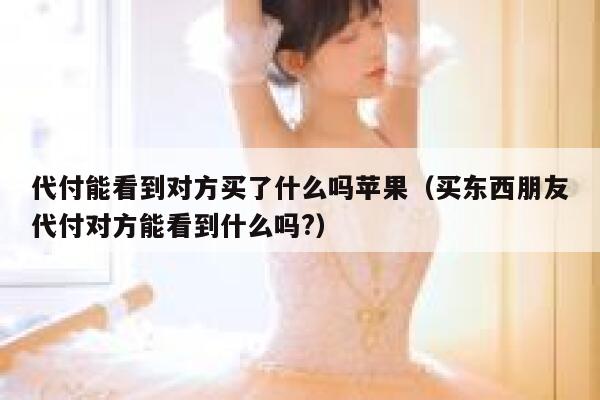 代付能看到对方买了什么吗苹果（买东西朋友代付对方能看到什么吗?） 第1张