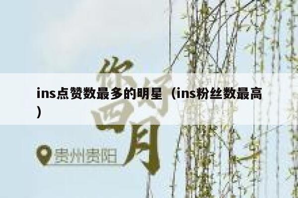 ins点赞数最多的明星（ins粉丝数最高） 第1张