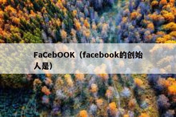 FaCebOOK（facebook的创始人是） 第1张