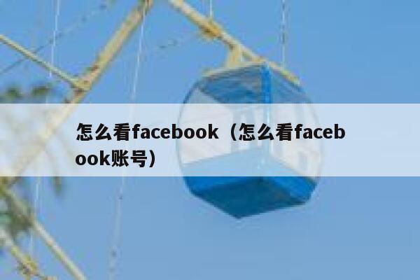怎么看facebook（怎么看facebook账号） 第1张