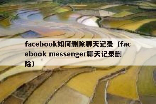 facebook如何删除聊天记录（facebook messenger聊天记录删除） 第1张