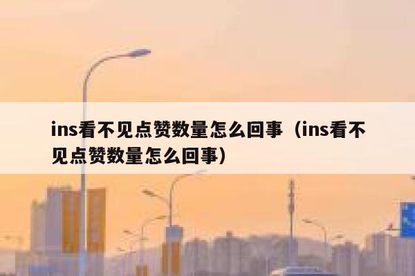 ins看不见点赞数量怎么回事（ins看不见点赞数量怎么回事） 第1张