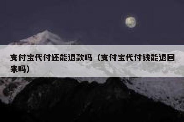 支付宝代付还能退款吗（支付宝代付钱能退回来吗） 第1张