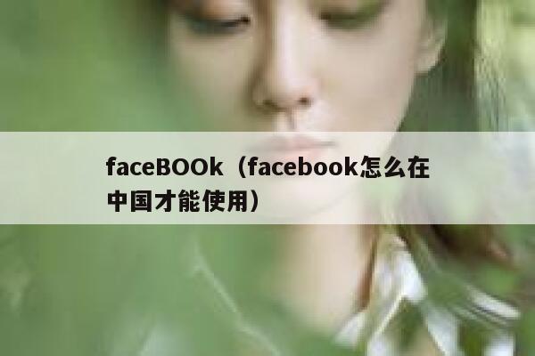faceBOOk（facebook怎么在中国才能使用） 第1张