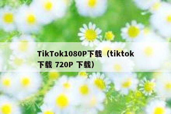 TikTok1080P下载（tiktok下载 720P 下载） 第1张