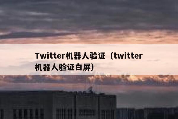 Twitter机器人验证（twitter机器人验证白屏） 第1张
