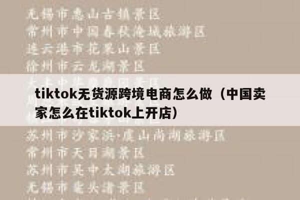 tiktok无货源跨境电商怎么做（中国卖家怎么在tiktok上开店） 第1张