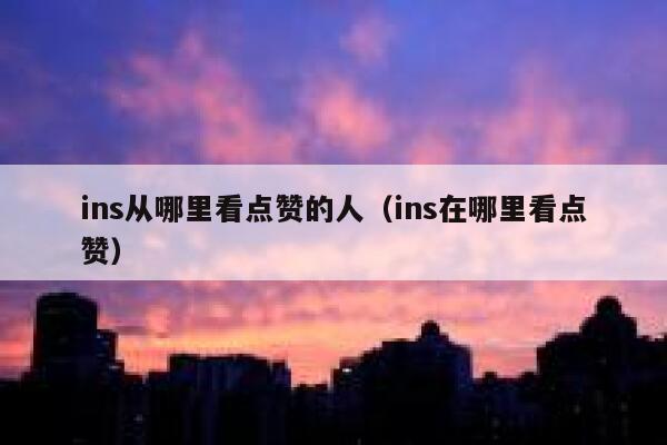 ins从哪里看点赞的人（ins在哪里看点赞） 第1张