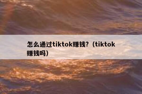 怎么通过tiktok赚钱?（tiktok赚钱吗） 第1张