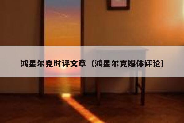 鸿星尔克时评文章（鸿星尔克媒体评论） 第1张