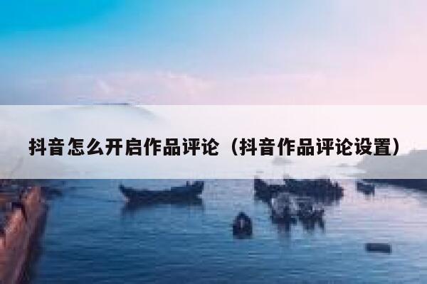 抖音怎么开启作品评论（抖音作品评论设置） 第1张