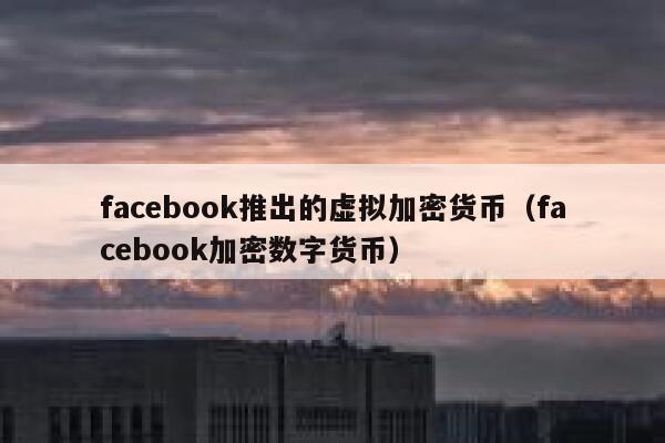 facebook推出的虚拟加密货币（facebook加密数字货币） 第1张