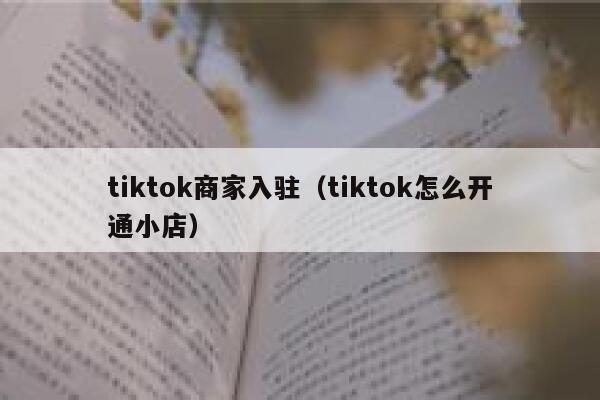 tiktok商家入驻（tiktok怎么开通小店） 第1张