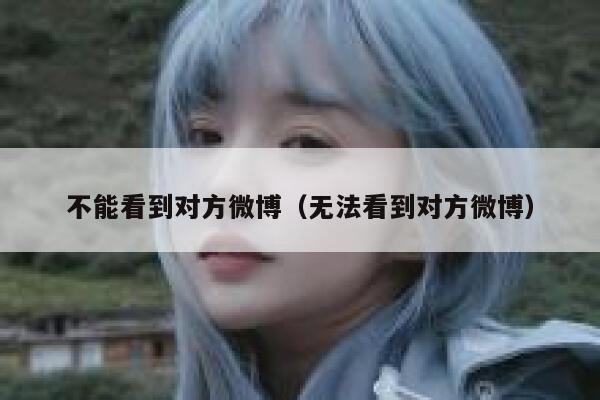 不能看到对方微博（无法看到对方微博） 第1张